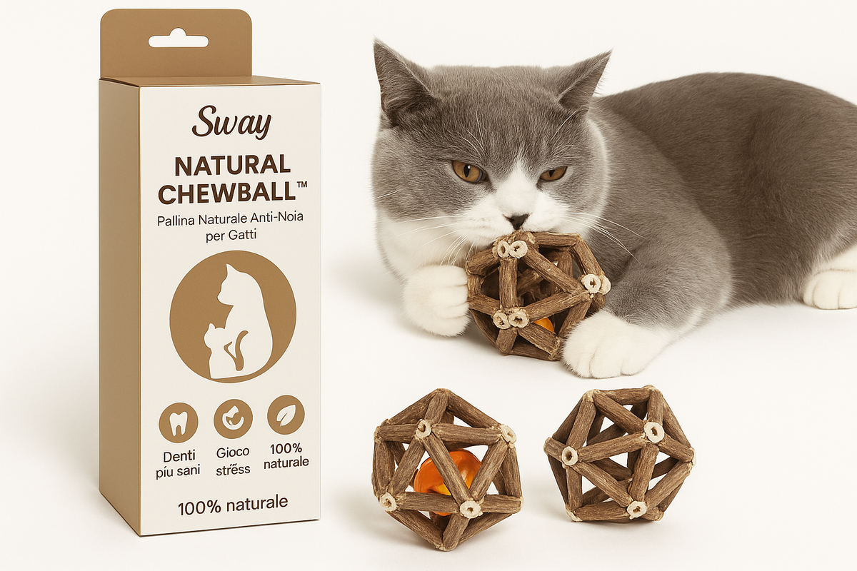 Sway Natural ChewBall™ – Pallina Naturale Anti-Noia per Gatti
