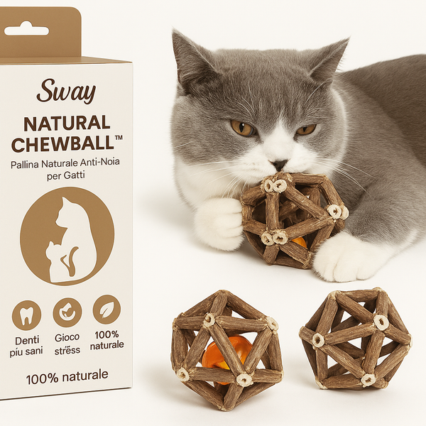 Sway Natural ChewBall™ – Pallina Naturale Anti-Noia per Gatti