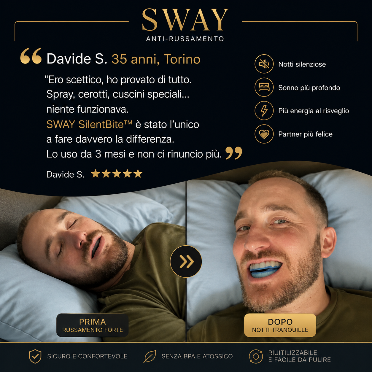 SWAY SilentBite™ | Bite Anti-Russamento